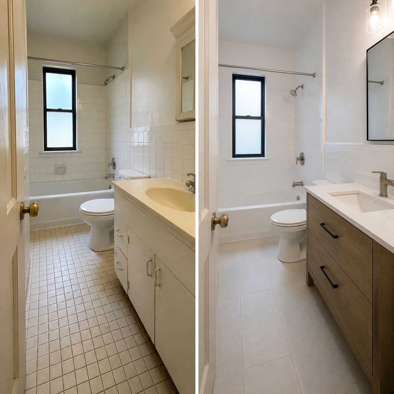 Bathroom remodeling before and after example
