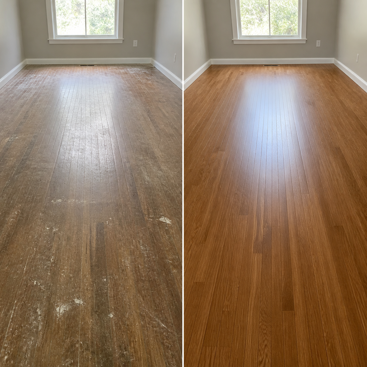 Flooring before and after example