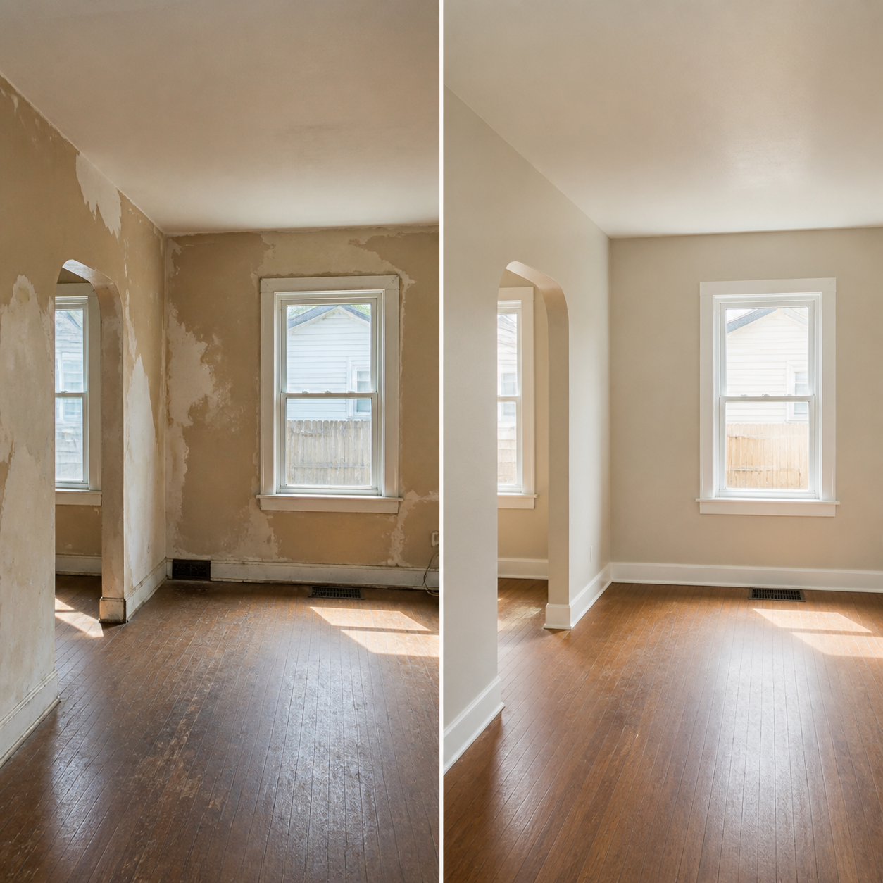 Painting before and after example