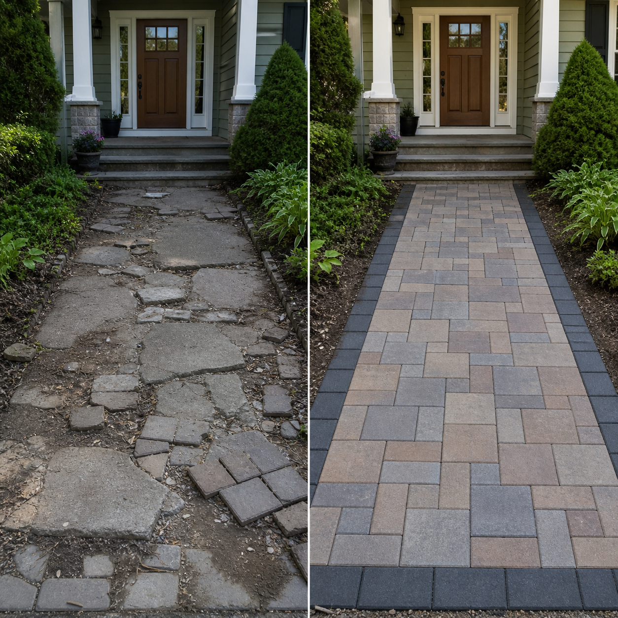 Paver stones before and after example